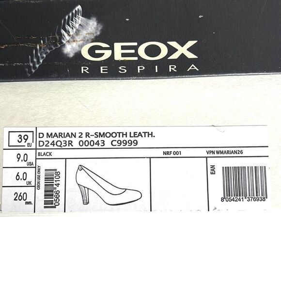 NWB GEOX Respira D Marian/D24Q3R Classic Black Leather Pumps US 9 - Picture 12 of 15